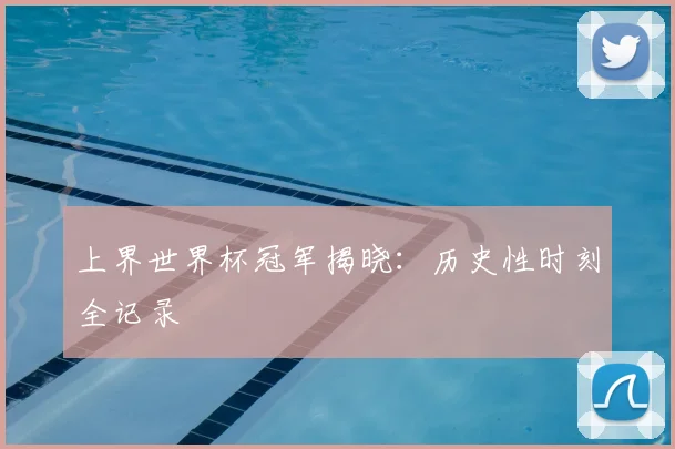 上界世界杯冠军揭晓：历史性时刻全记录
